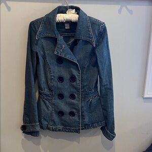 Frankie B. Blue Double-Breasted Jean Jacket